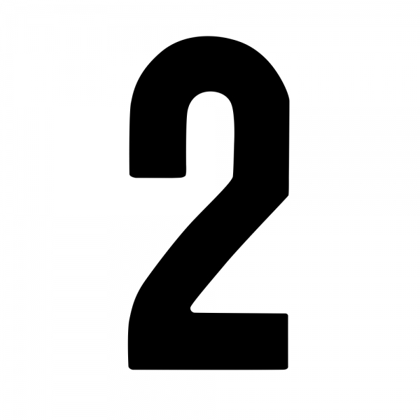 Startnummer 15cm schwarz – Ziffer 2