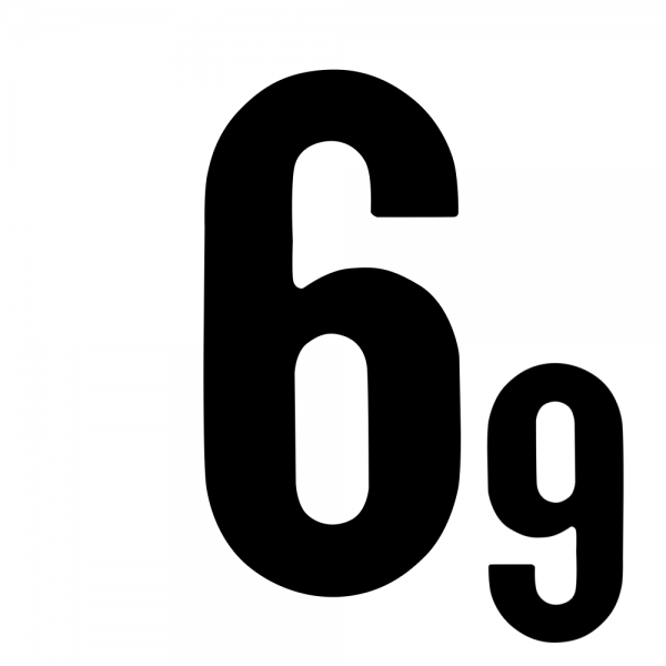 Startnummer 15cm schwarz – Ziffer 6 (=9)