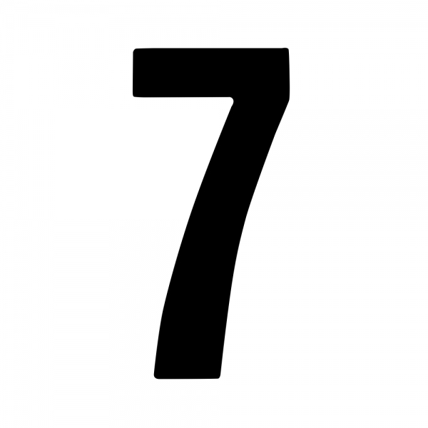 Startnummer 15cm schwarz – Ziffer 7