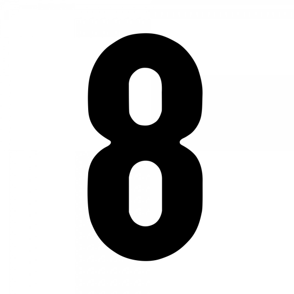 Startnummer 15cm schwarz – Ziffer 8